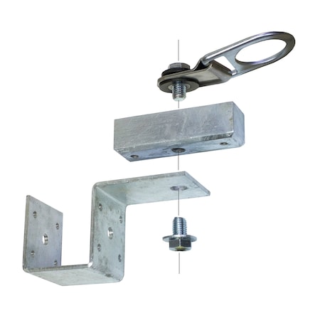 Super Anchor Safety 2XM HDG Purlin Kit w/1028 Swivel-D+1028-BP1 Base Plate w/1ea. 5/8"x1-1/4" & 1ea. 5/8"x1" sst bolts 1302-PSK